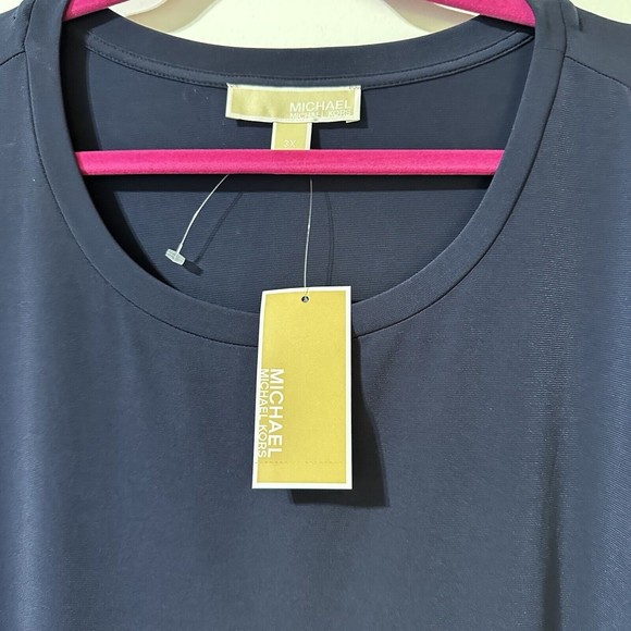 Michael Kors womens dress size 3X Sheath Navy Blue Cutout Strappy Sleeve NWT - Picture 3 of 8